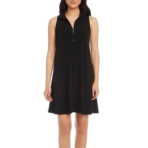 Tropical Escape Beach Minimalist Dress Women Small Black‎ Resort Mini Neutral